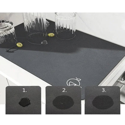 VIKAMA Diatomaceous Kitchen Drying Mat Absorbent Non-Slip Coffee Machine Table Rug Home Decor