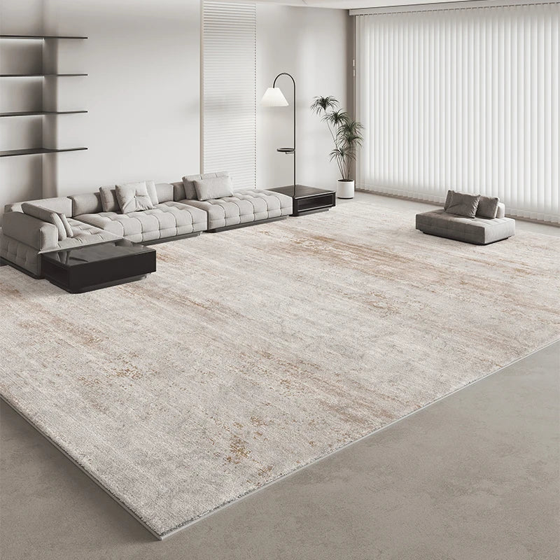 Italian Minimalist Light Luxury Grey Plush Area Rug