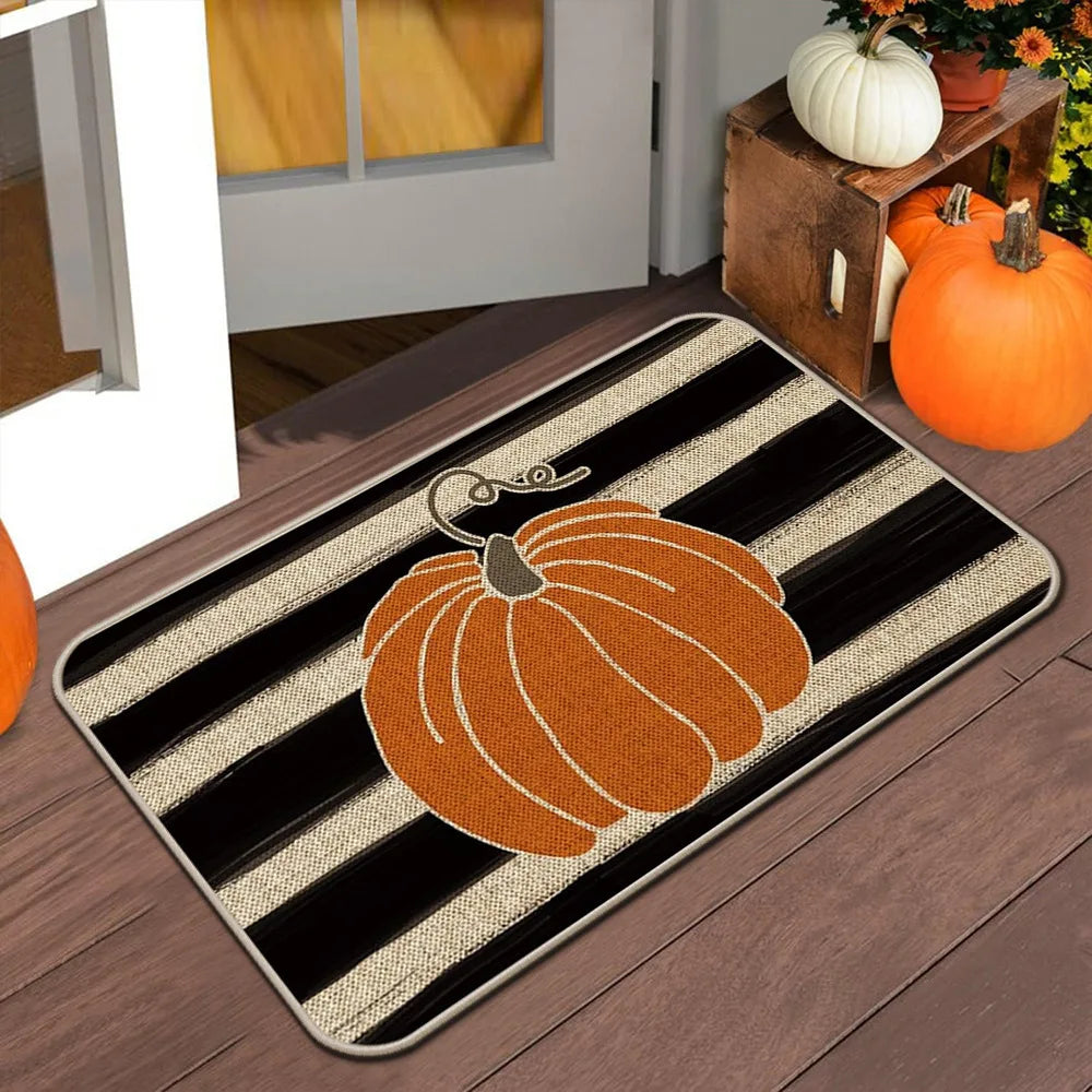 VIKAMA Halloween Autumn Door Mat Thanksgiving Welcome Non-Slip Indoor Outdoor Carpet
