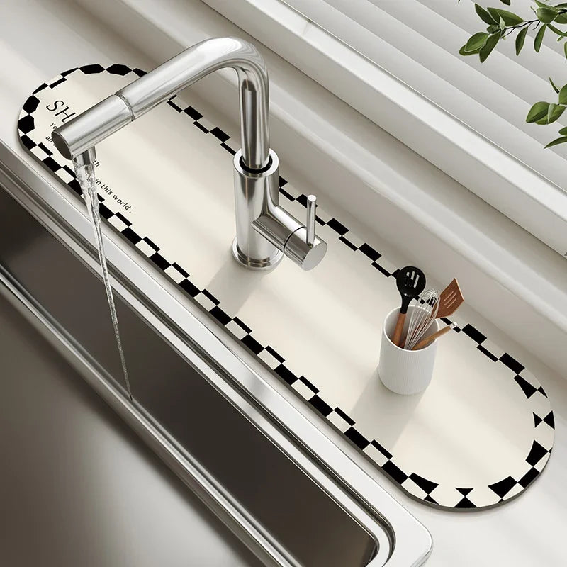 VIKAMA Diatomaceous Earth Absorbent Faucet Drain Mat
