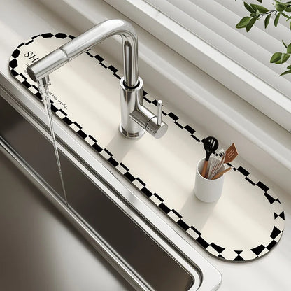 VIKAMA Diatomaceous Earth Absorbent Faucet Drain Mat