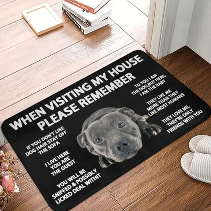 Staffordshire Bull Terrier Non-Slip Doormat Kitchen Bathroom Bedroom Balcony Entrance Floor Rug Home Decor