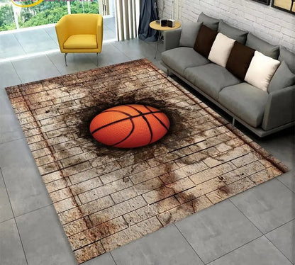 Basketball Cartoon Indoor Non-Slip Area Rug