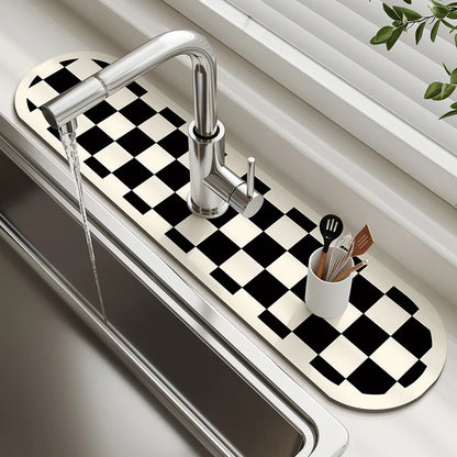 Diatom absorbent non-slip sink faucet mat