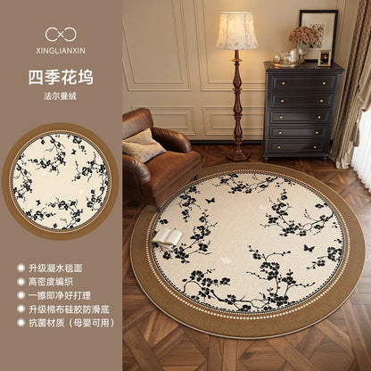 Medieval Style Round Light Luxury Washable Area Rug