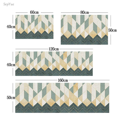 Non-Slip Kitchen Mat Long Crystal Velvet Rug Absorbent Foot Mat Bedroom Living Room Doormat Small Carpet Home Decor