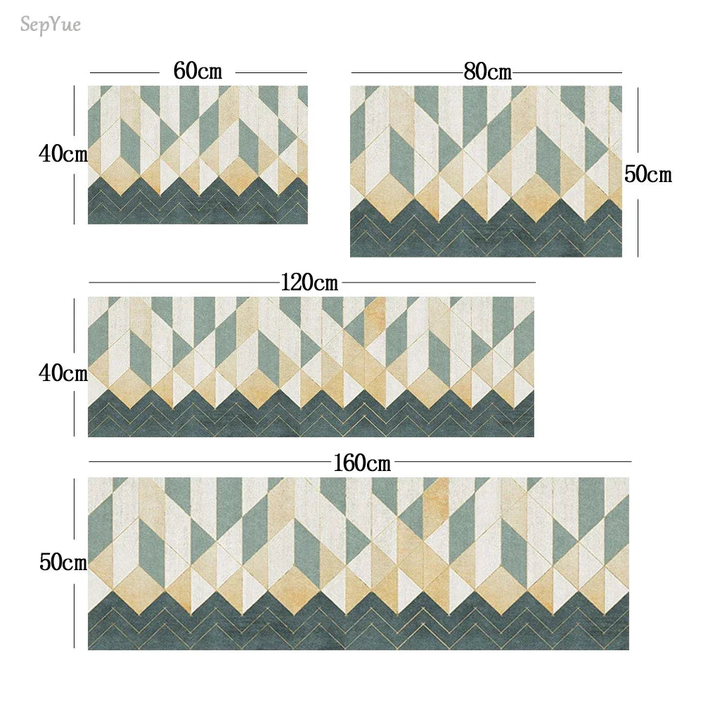 Super Absorbent Kitchen Mat Crystal Velvet Non-Slip Long Strip Carpet Bath Pad Wipeable Floor Rug Home Decor