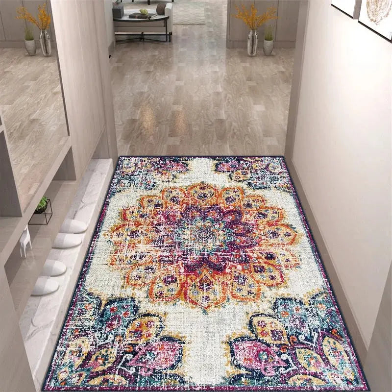 VIKAMA Crystal Velvet Floor Mat Light Luxury Retro Entry Door Floor Mat Carpet Door Mat Entry Door Foot Mat Entryway Carpet