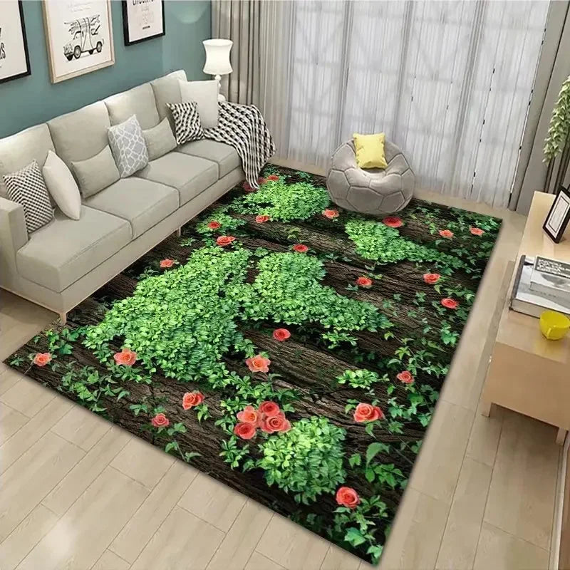 Chamomile Flower Spring Area Rug