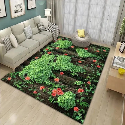Chamomile Flower Spring Area Rug