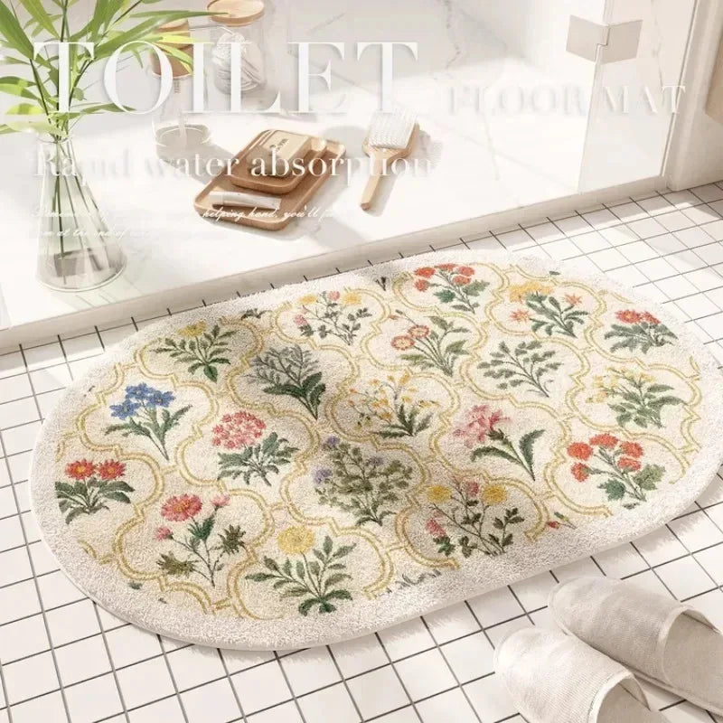 VIKAMA Floral Plush Entrance Doormat