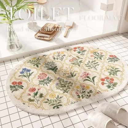 VIKAMA Floral Plush Entrance Doormat