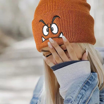 Angry Face Knit Beanie