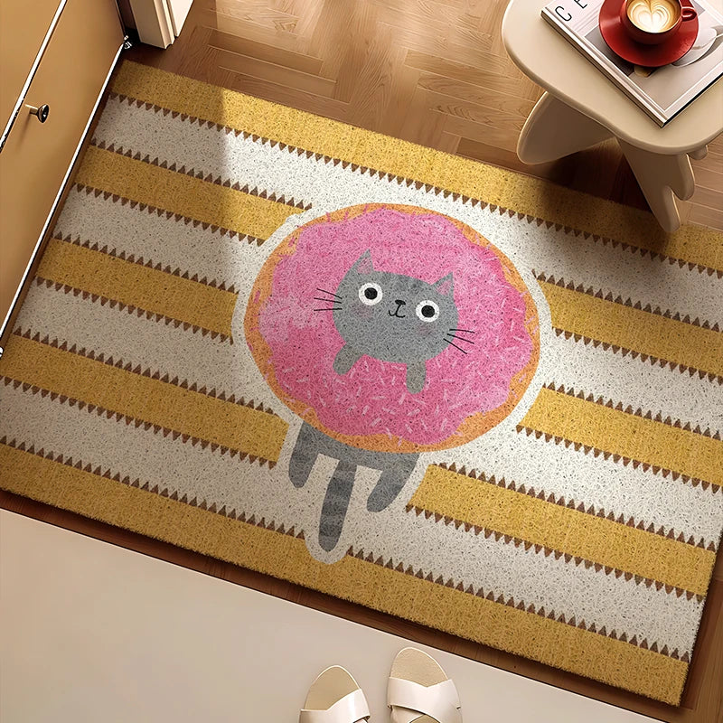 Dopamine Silk Ring Entrance Door Mat Cuttable Dirt-Resistant Floor Mat