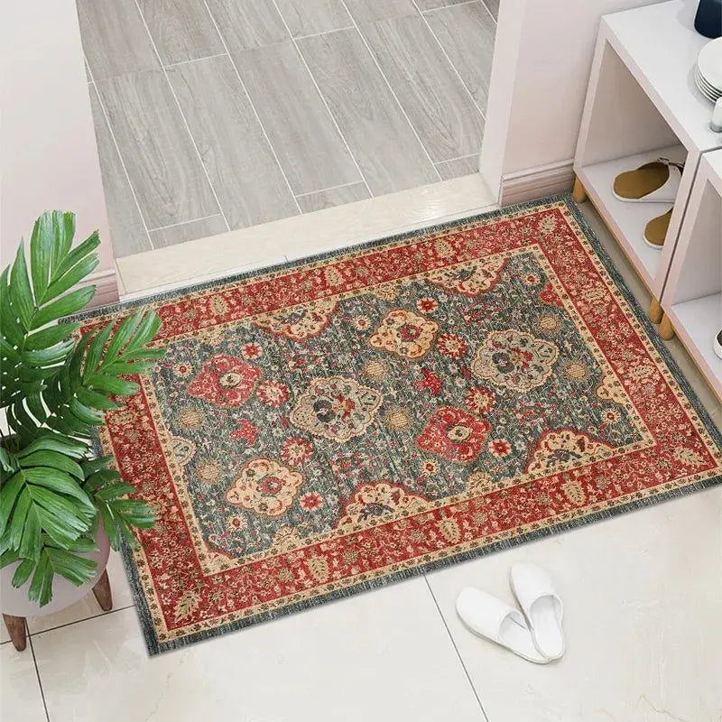 VIKAMA Crystal Velvet Floor Mat Light Luxury Retro Entry Door Floor Mat Carpet Door Mat Entry Door Foot Mat Entryway Carpet