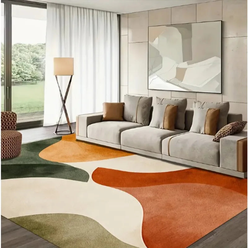 Modern simple lines printed floor mat