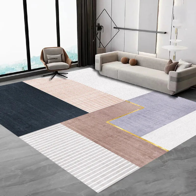 VIKAMA Nordic Simple Flannel Carpet Large Non-Slip Living Room Bedroom Floor Mat