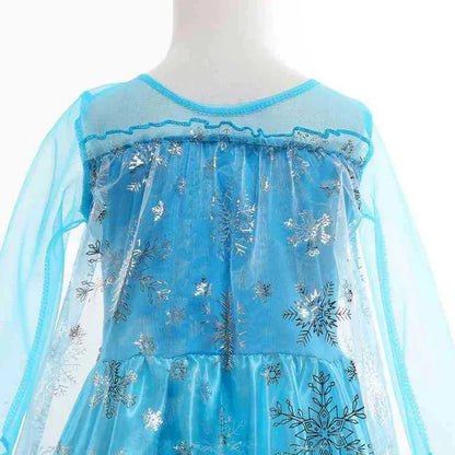 Disney Frozen Elsa Snow Queen Cape Costume Dress For Girls