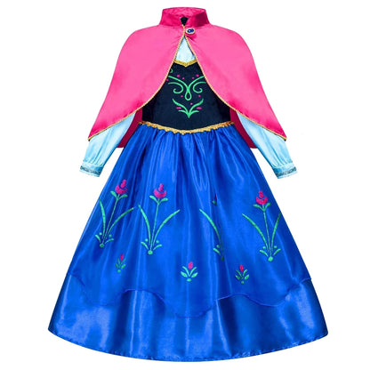 Disney Frozen Elsa Anna Princess Costume Dress For Girls