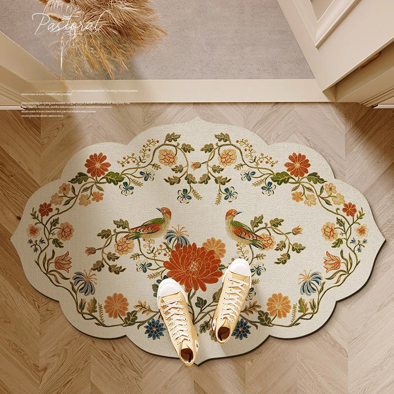 Rural style bathroom, diatomaceous earth floor mat, hygienic, absorbent, quick drying, wear-resistant, good care, anti slip