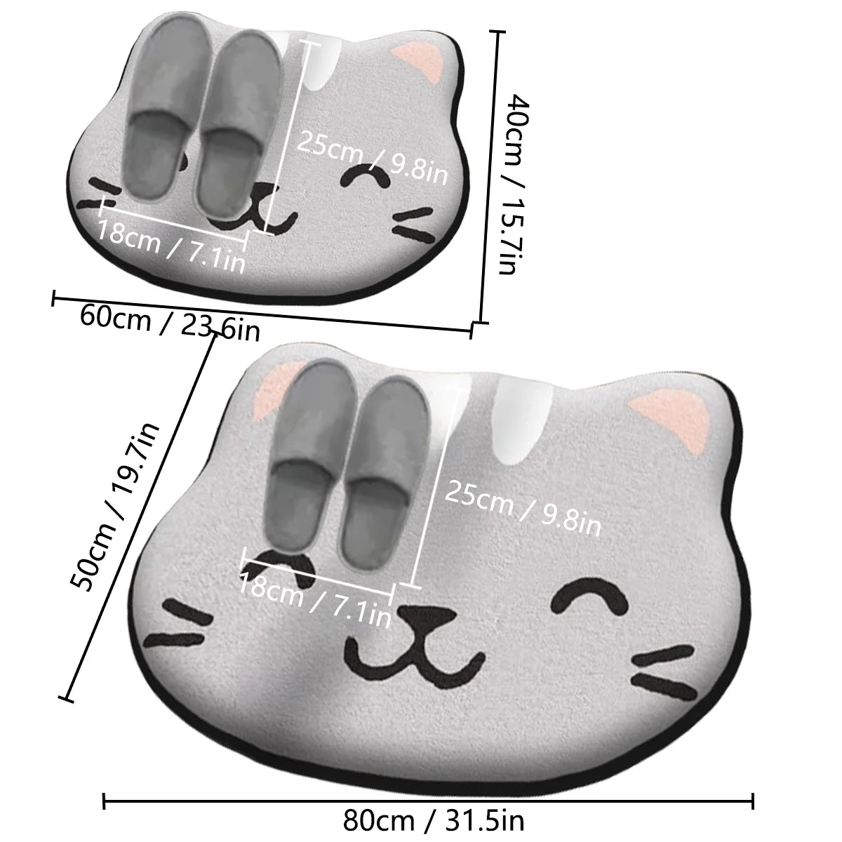 Thickened Special-Shaped Flannel Bathroom Absorbent Non-Slip Toilet Shower Floor Mat