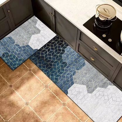 Cuttable non-slip absorbent kitchen mat