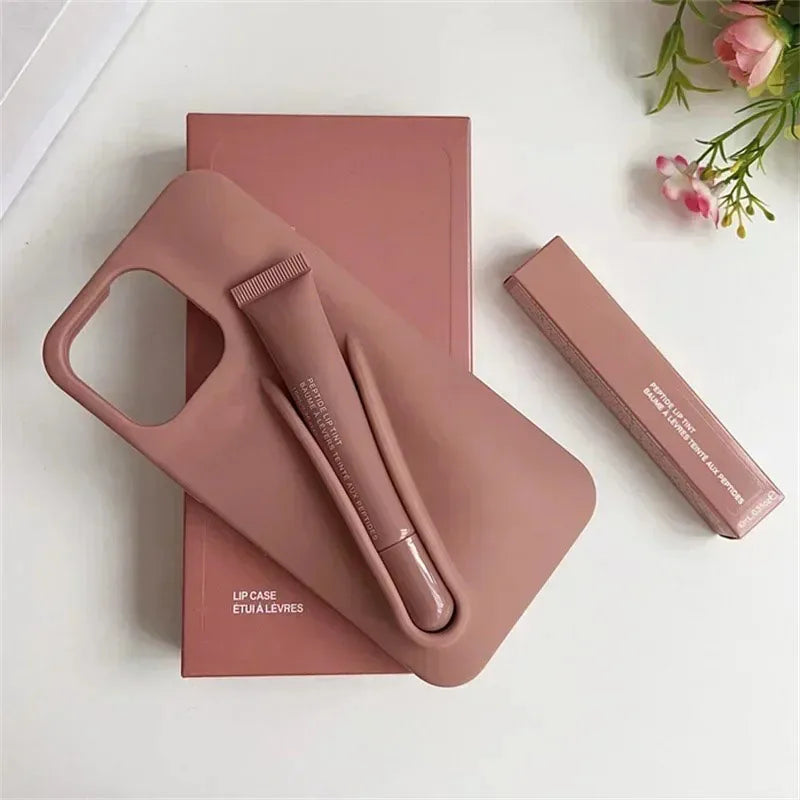 Rhode Lip Gloss Gift Set iPhone Case – Silicone Cover with Lipstick & Box