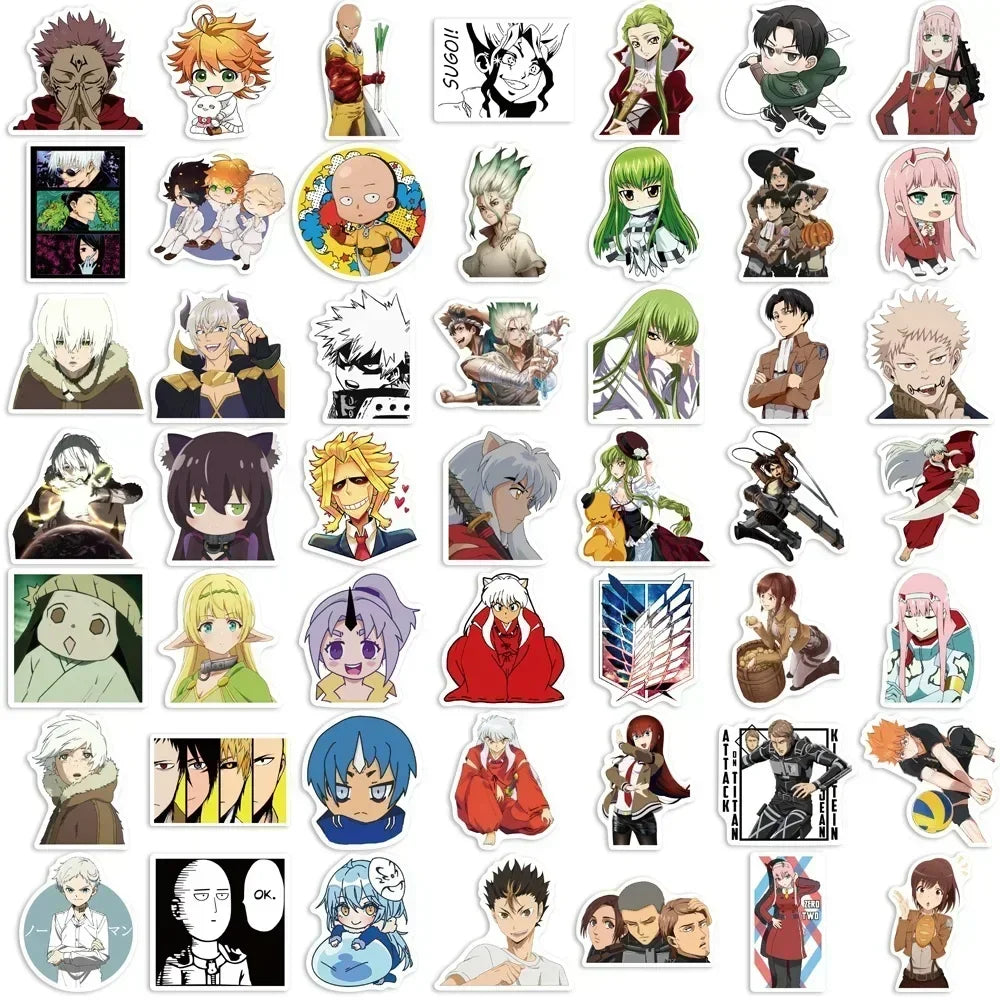 Mixed Anime Waterproof Sticker Set 100 300 Pieces