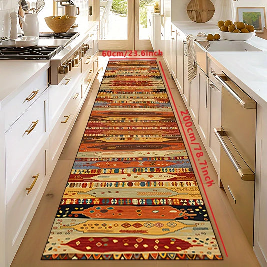 Bohemian runner rug for hallway kitchen entryway decor