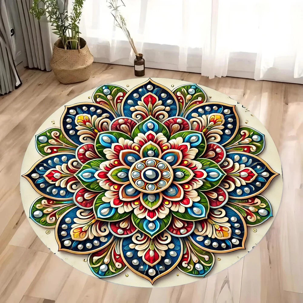 3D Mandala Chakra Round Yoga Rug
