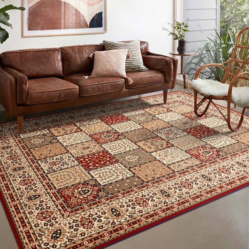 VIKAMA Boho Luxury Crystal Velvet Carpet Large Area Living Room Bedroom Floor Mat
