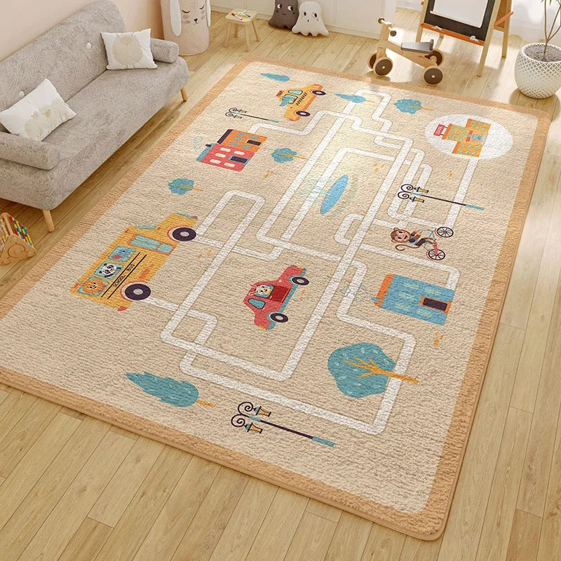 Nordic Children’s Cartoon Non-Slip Washable Area Rug