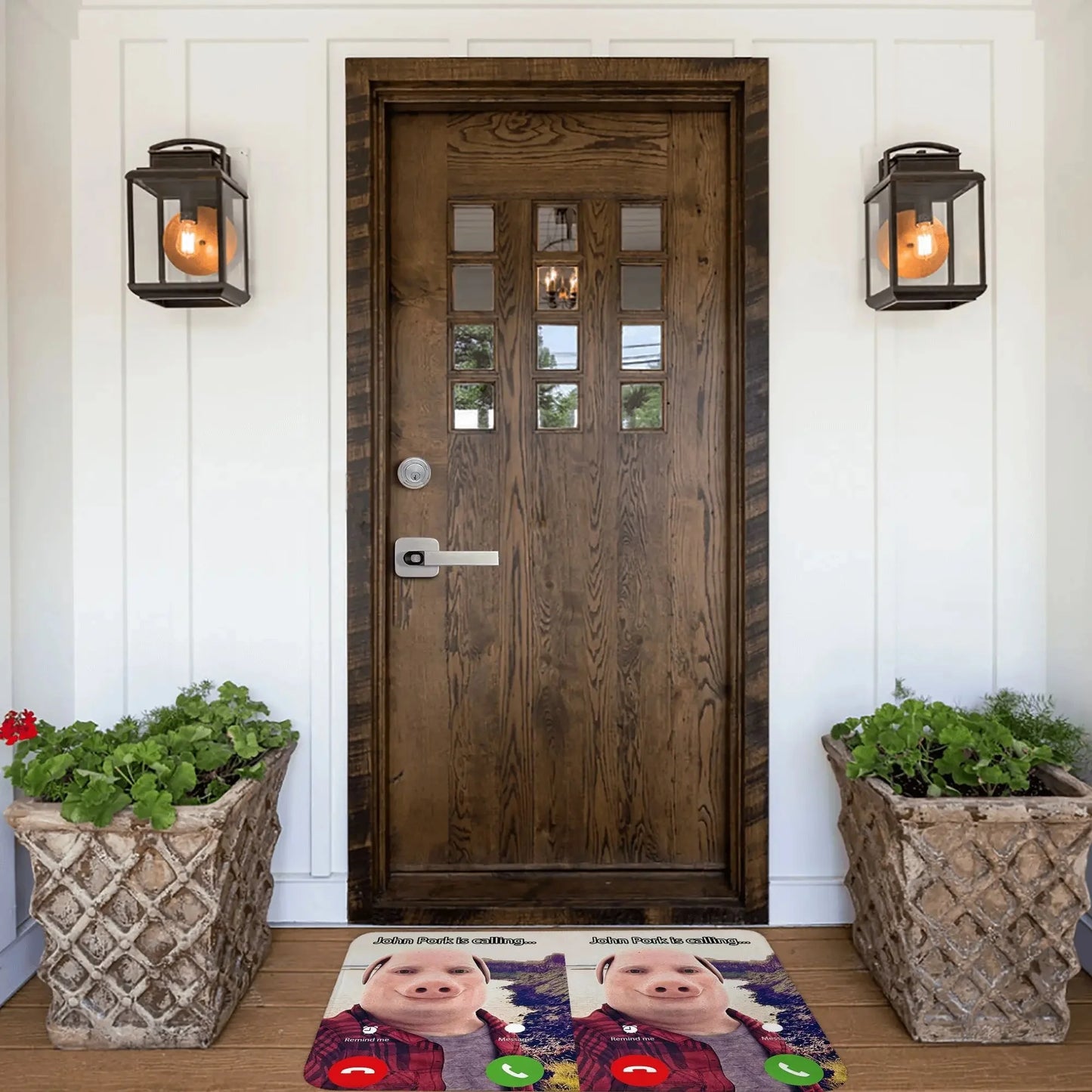 John Pork Calling Welcome Doormat