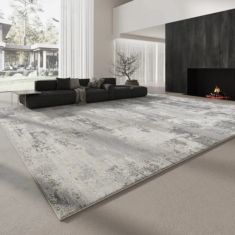 Italian Minimalist Light Luxury Grey Plush Area Rug