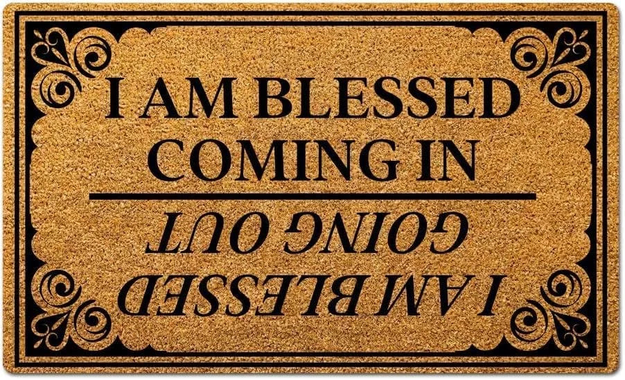 Funny Blessed Welcome Door Mat