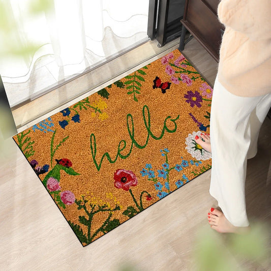 Thin Non-Slip Floor Rug Durable Welcome Doormat Machine Washable Outdoor Entrance Mat Home Decor