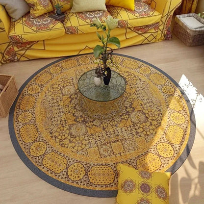 Vintage Bohemian Circular Ethnic Area Rug