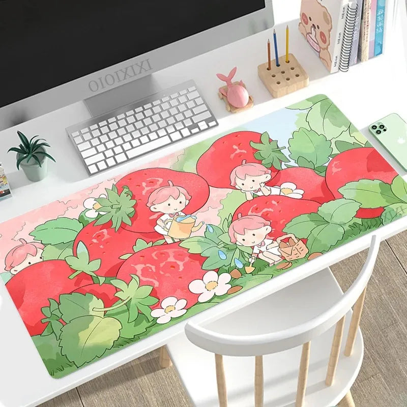 Cute Rabbit Green Large Gaming Mouse Pad