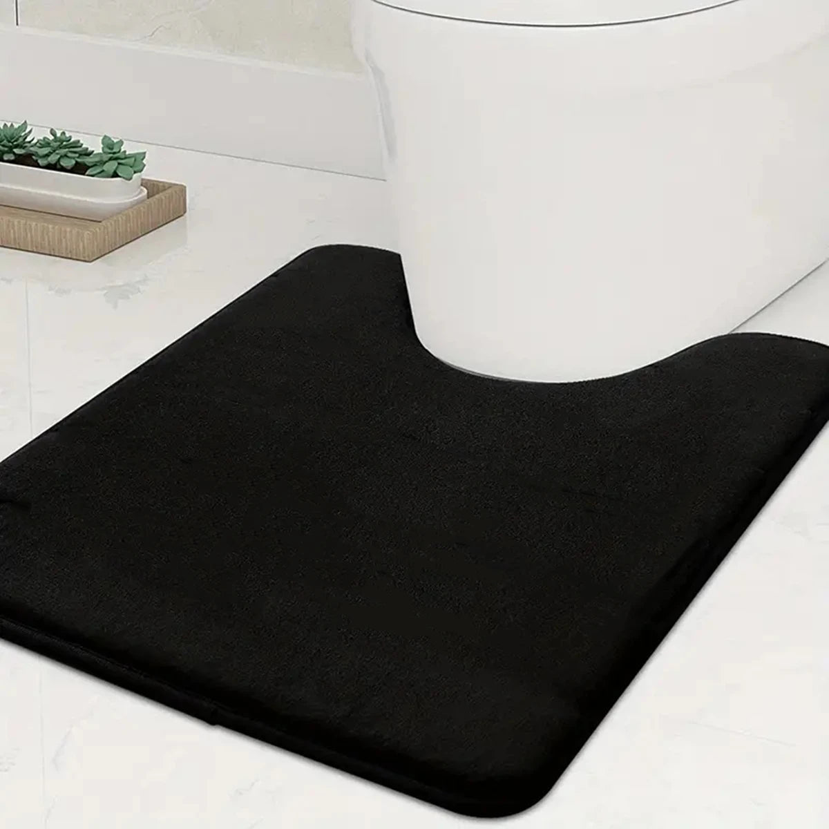 U-Shape Bathroom Floor Mat Non-Slip Absorbent Toilet Bath Mat Home Decoration
