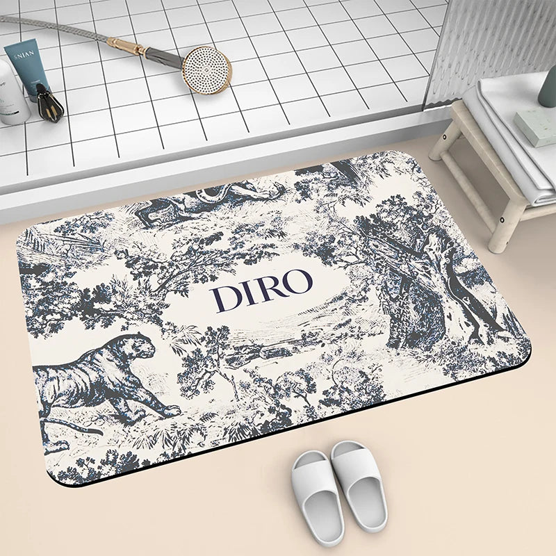 Light Luxury Diatom Mud Bathroom Floor Mat Quick-Dry Absorbent Non-Slip Toilet Door Mat