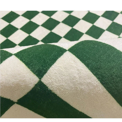 Retro Checkerboard Fluffy Plush Area Rug