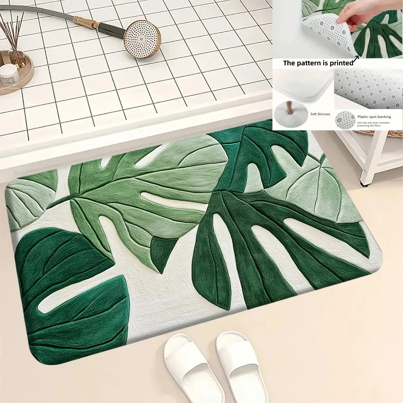 Green Leaf Botanical Area Rug