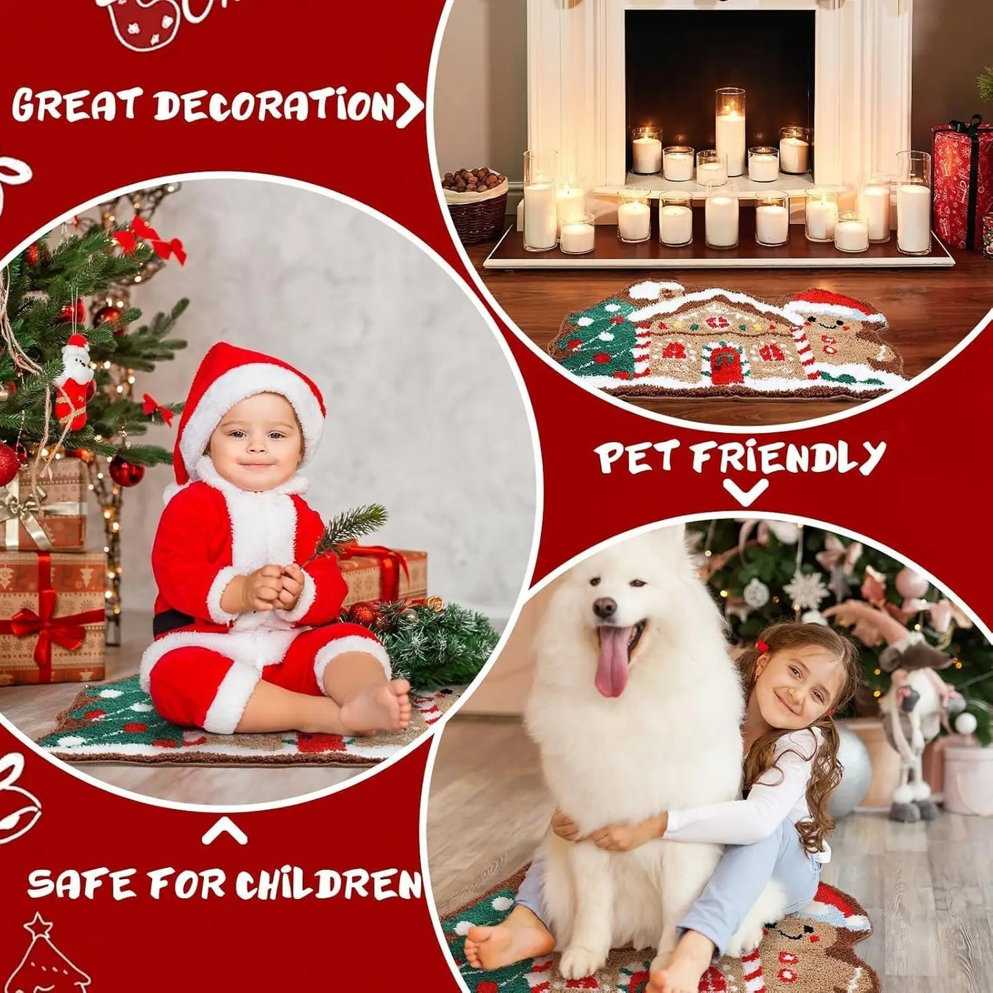VIKAMA Christmas Welcome Non-Slip Absorbent Doormat