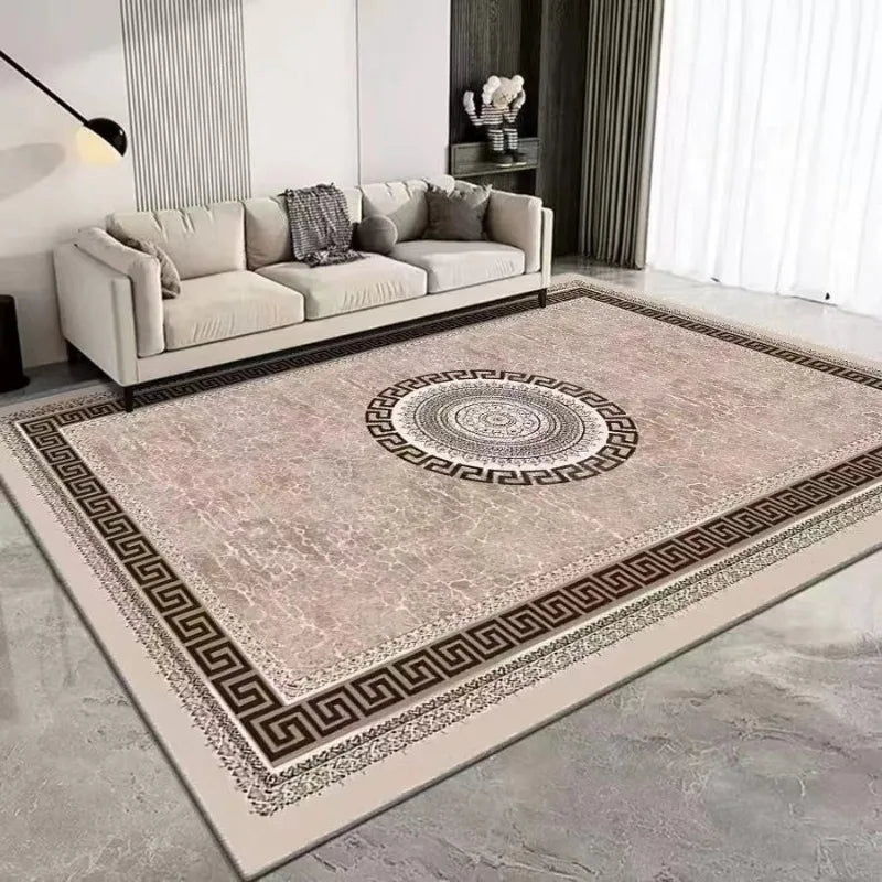 Luxury European Print Large Area Rug Non-Slip Wear-Resistant Carpet Living Room Bedroom Soft Floor Mat Home Decor