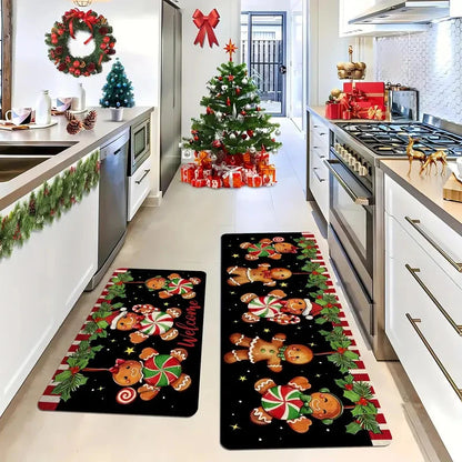 VIKAMA Christmas Cookie Tree Floor Mat