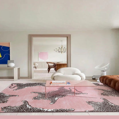 Light Luxury Leopard Print Plush Area Rug