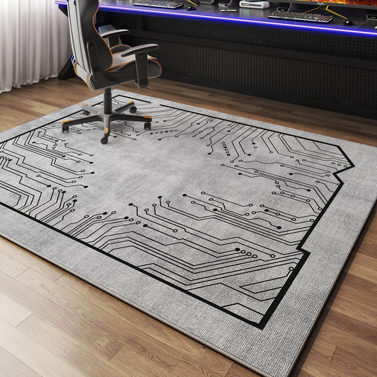 VIKAMA Luxury Gaming Room Carpet Non-Slip Chair Mat Bedroom Office Floor Rug
