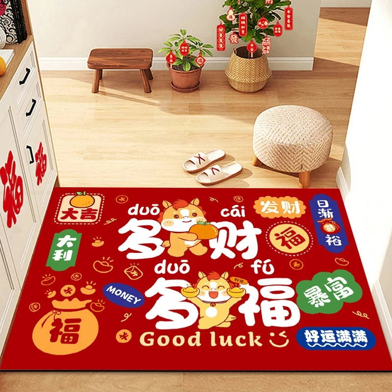 2026 Chinese New Year Greetings Non-Slip Doormat