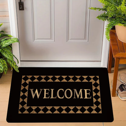 Patterned non-slip welcome door mat