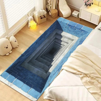 3D Optical Illusion Stone Staircase Runner Rug